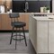 Armen Living Jinab Swivel Bar Stool in Black Metal with Black Faux Leather 840254335219 - alternate 9